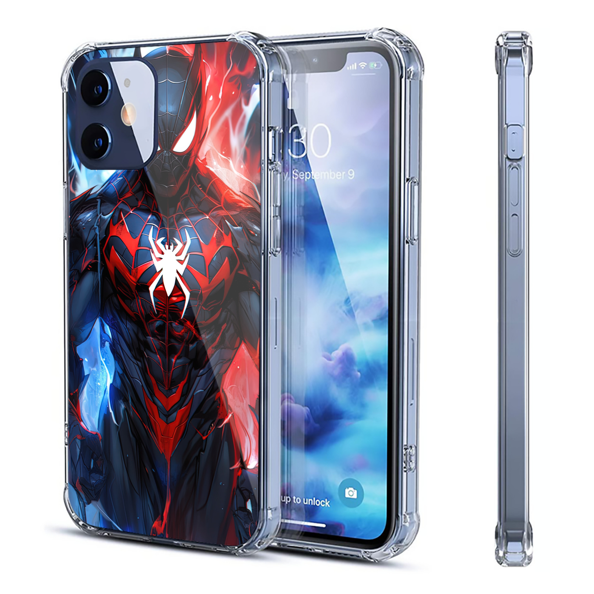 （画像用） Spider Man スパイダーマン 【iPhone 12シリーズ対応】透明スマホケース（クリアソフトケース）
